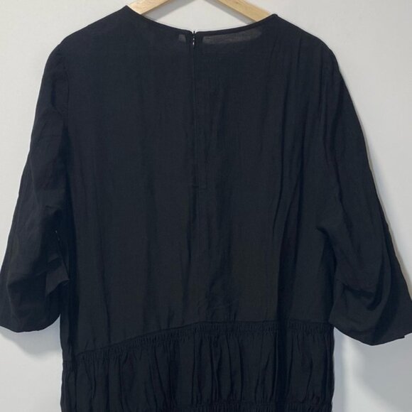NWT - FibFlx Organic Cotton Tiered Long Sleeve Maxi Dress Black – Size L - Picture 7 of 9